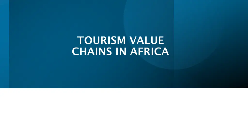 tourism value chains in africa
