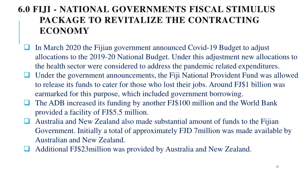 6 0 fiji national governments fiscal stimulus