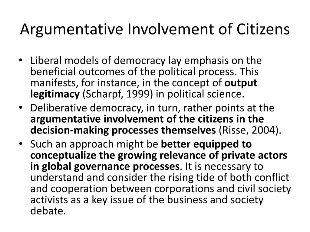 argumentative involvement of citizens