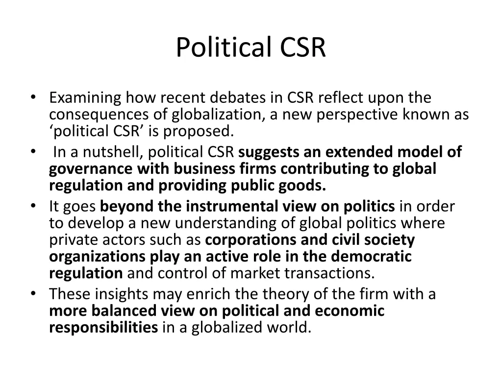 political csr