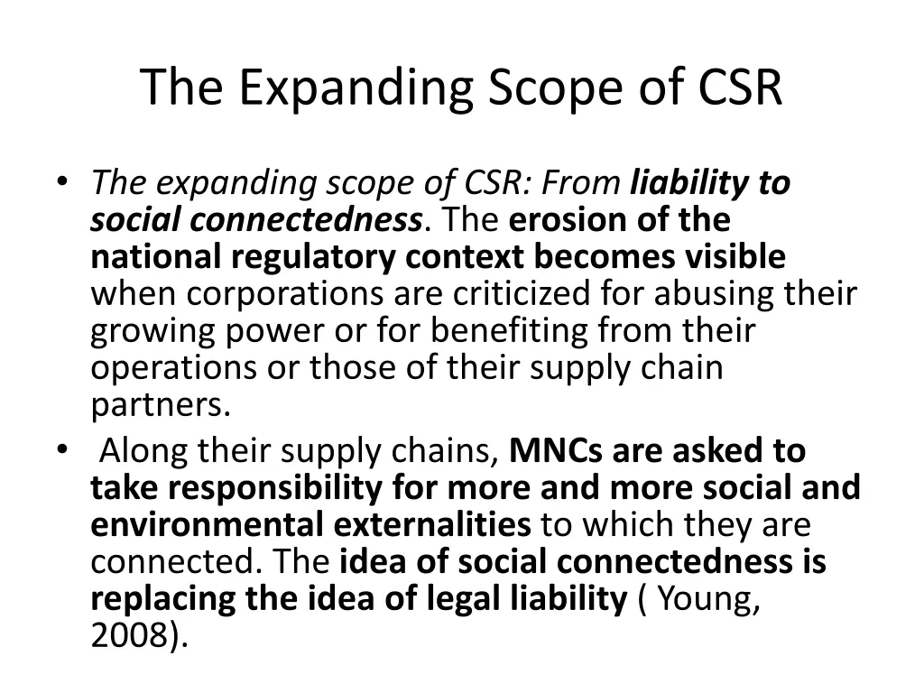 the expanding scope of csr