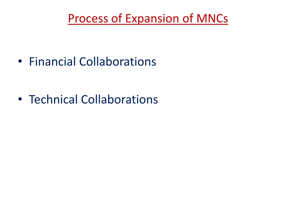 process of expansion of mncs