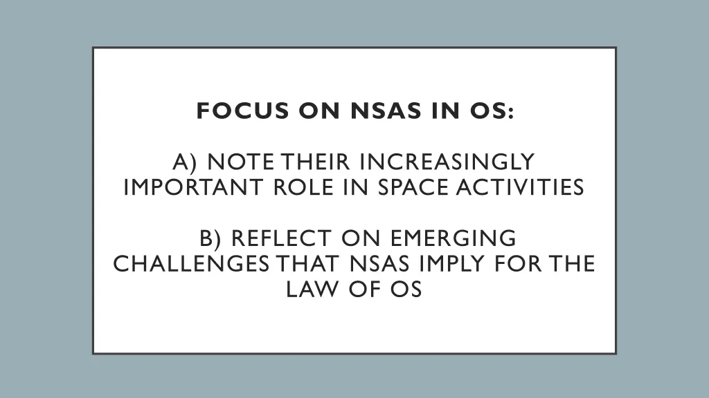 focus on nsas in os