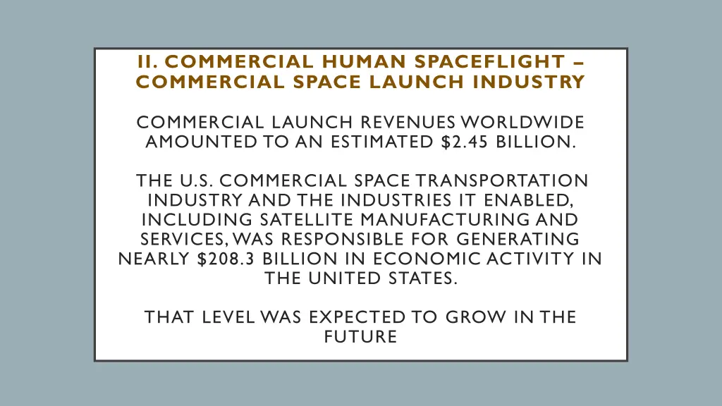 ii commercial human spaceflight commercial space