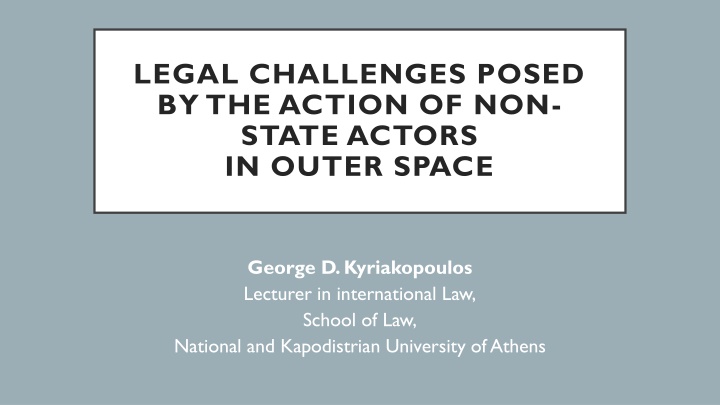 legal challenges posed by the action of non state