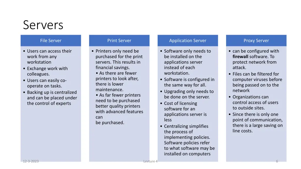 servers