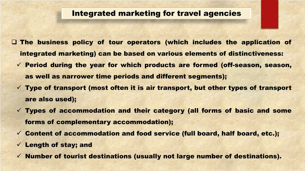 integrated marketing for travel agencies