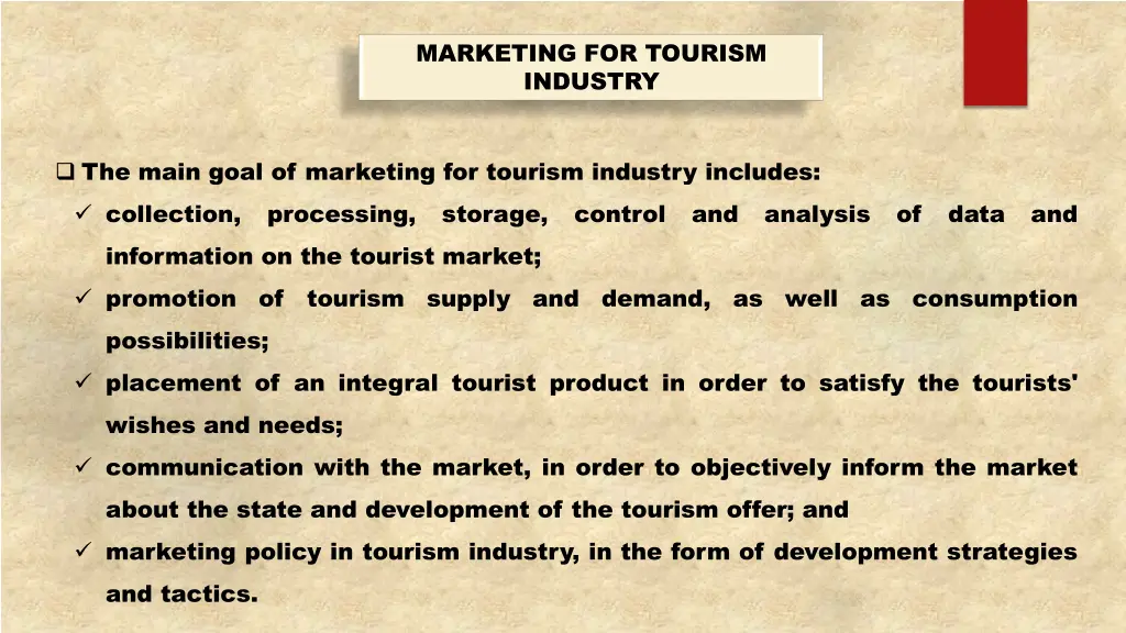marketing for tourism industry