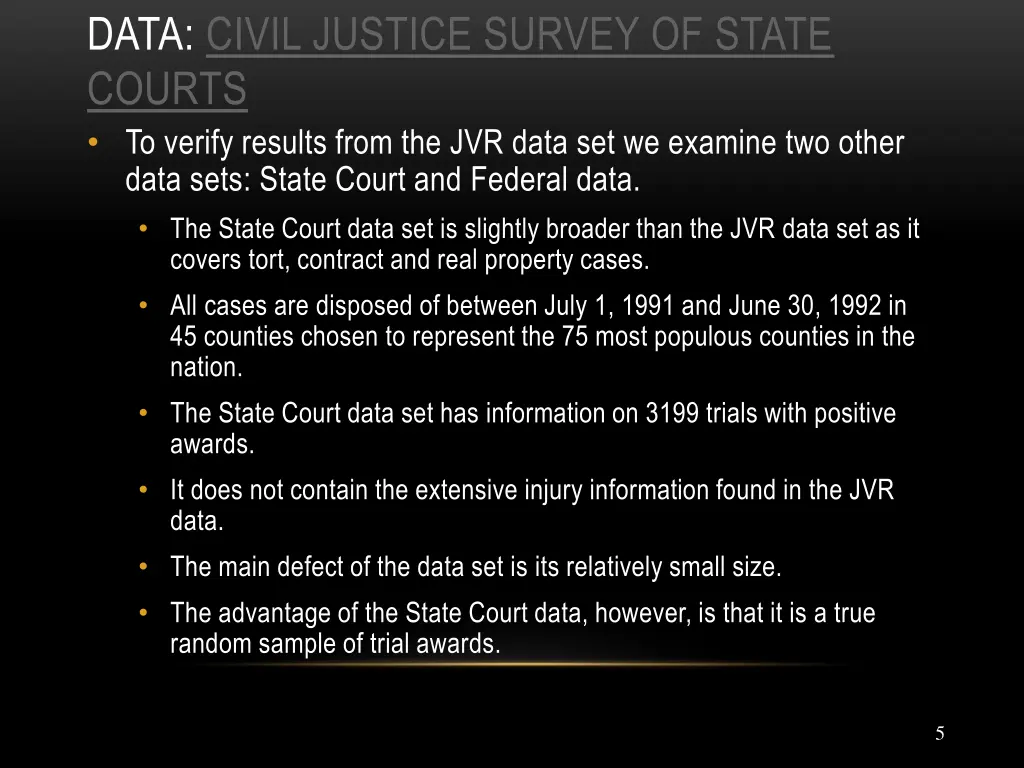 data civil justice survey of state courts