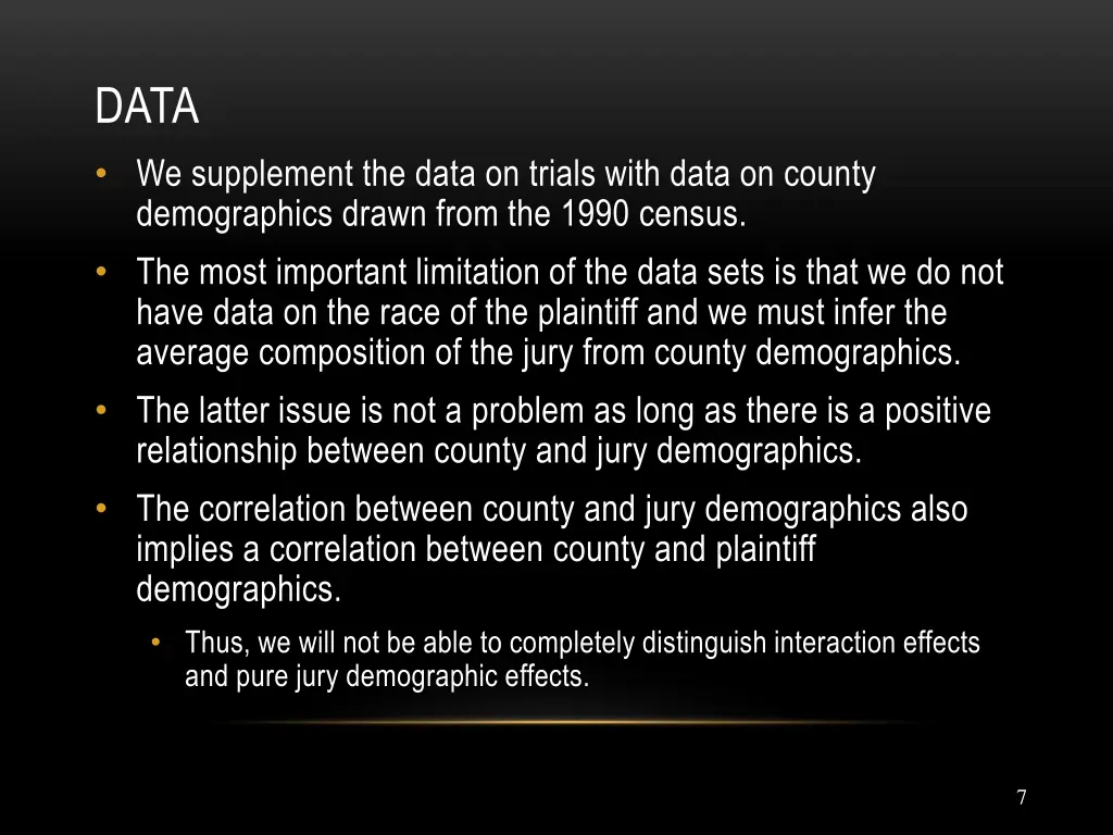 data we supplement the data on trials with data