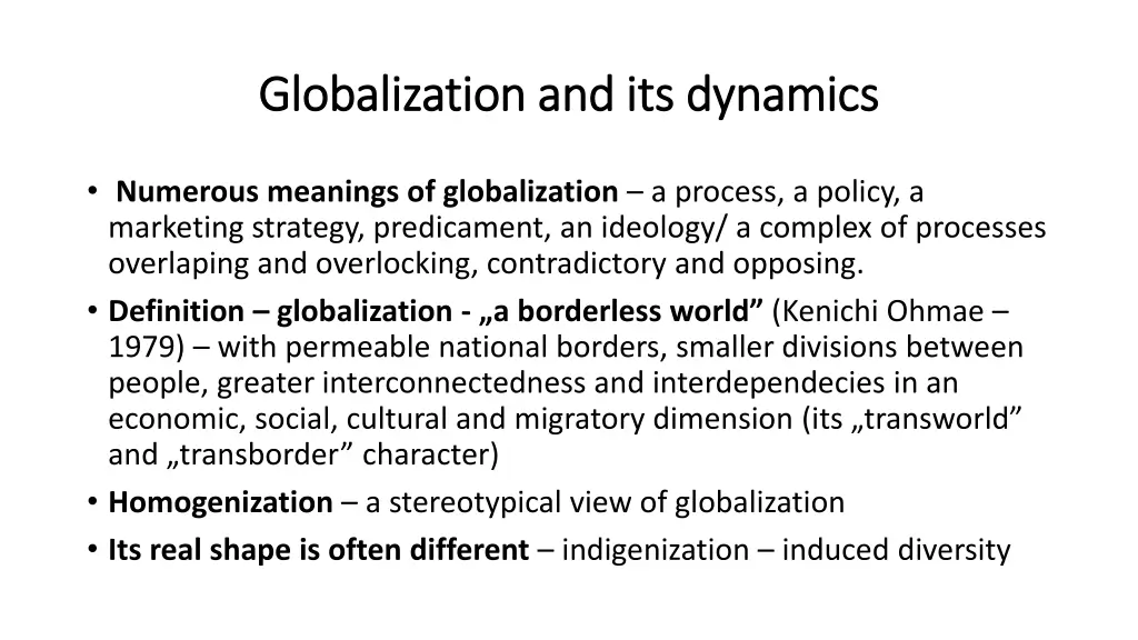 globalization globalization and