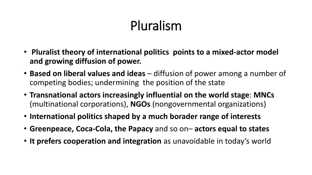pluralism pluralism