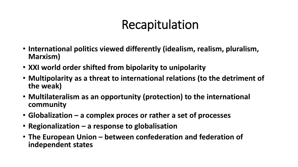 recapitulation recapitulation