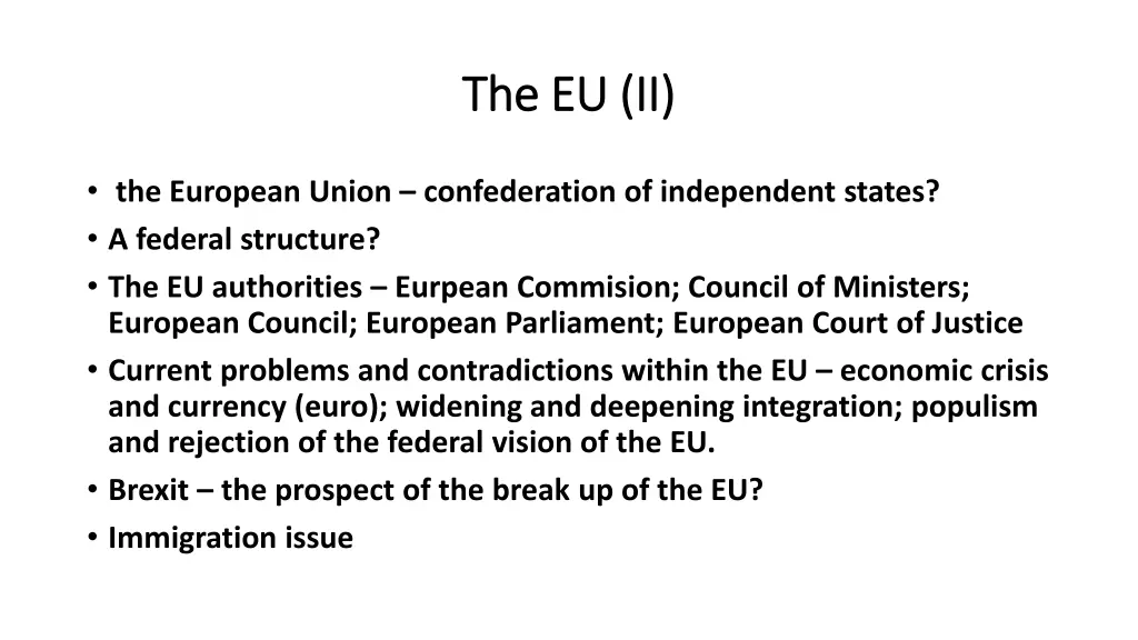 the eu ii the eu ii