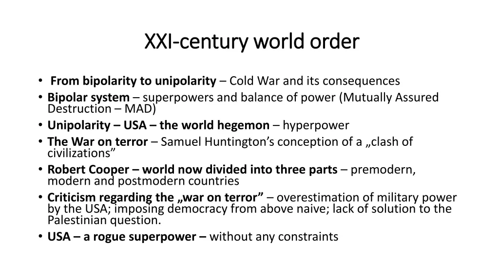 xxi xxi century century world