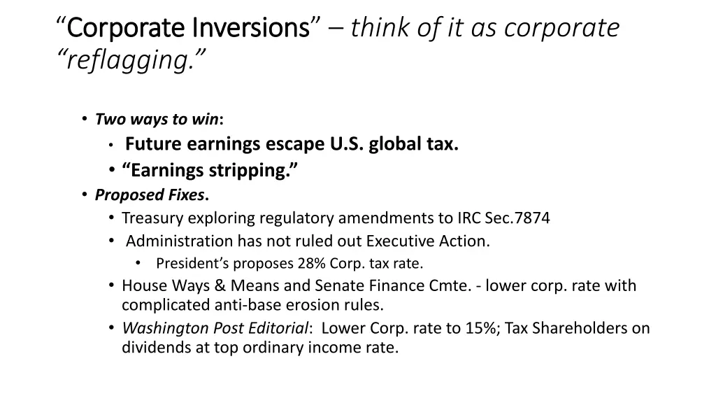 corporate inversions corporate inversions think