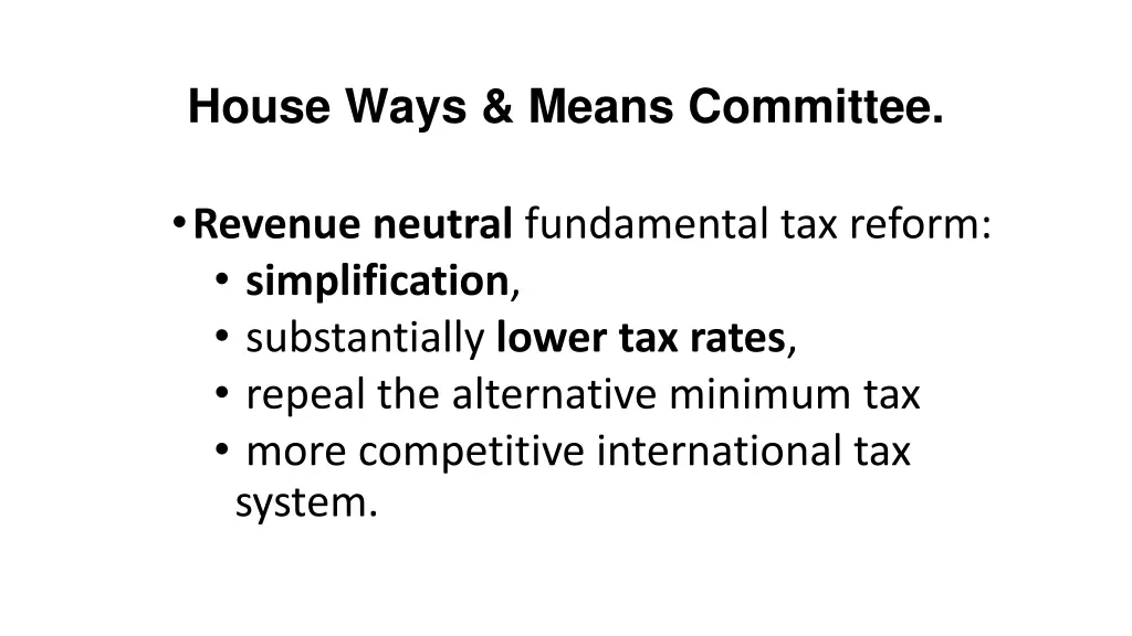 house ways means committee