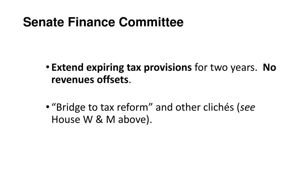 senate finance committee
