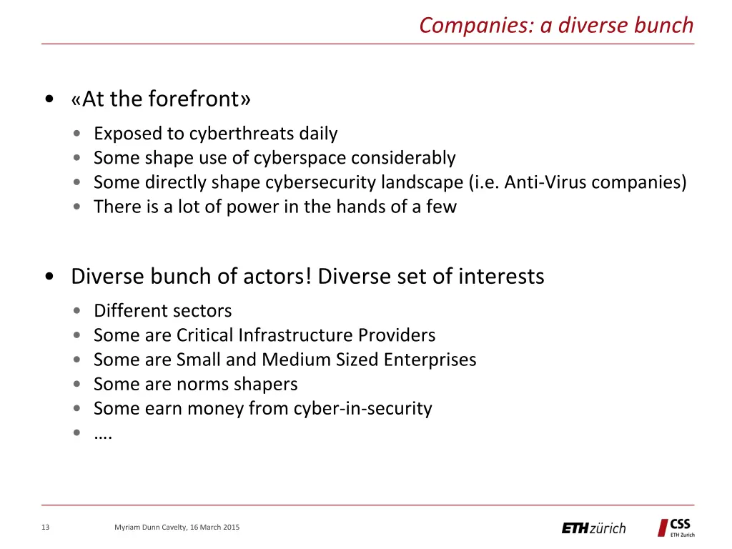 companies a diverse bunch