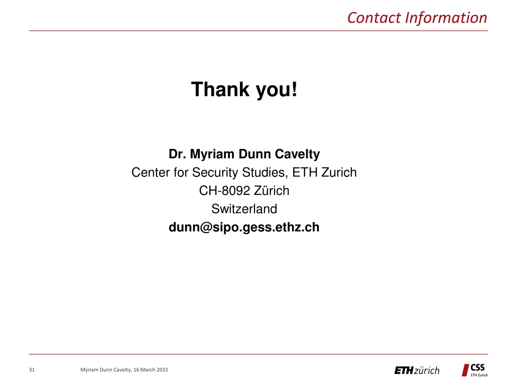 contact information