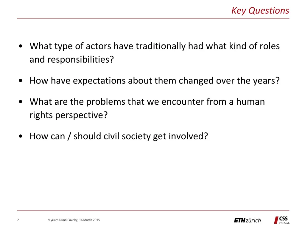 key questions