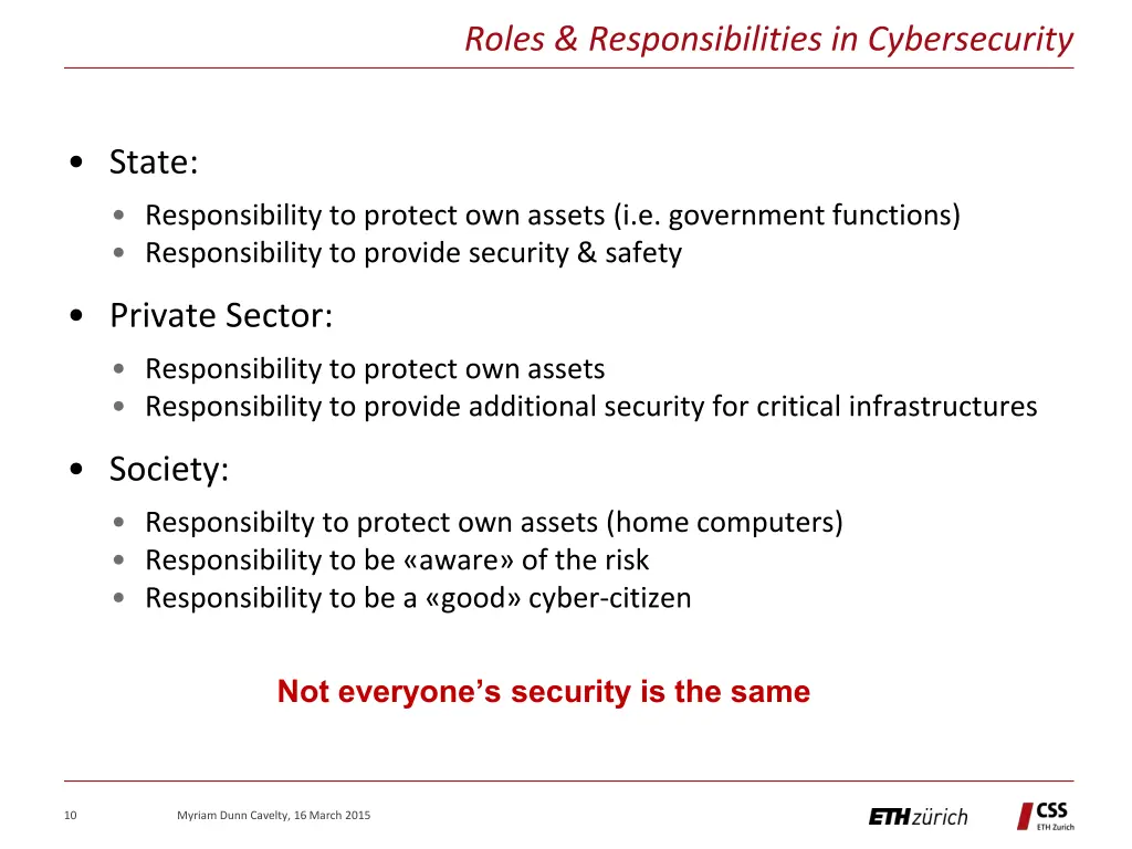 roles responsibilities in cybersecurity