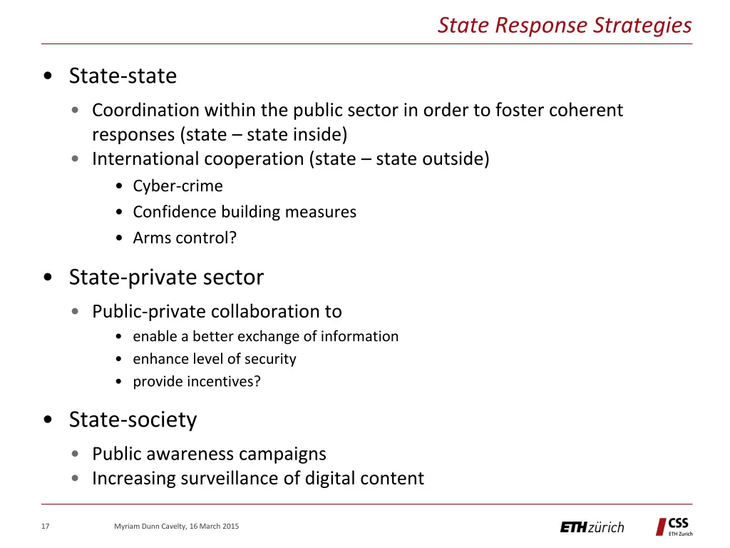 state response strategies