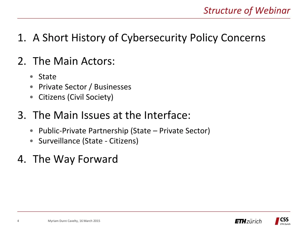 structure of webinar