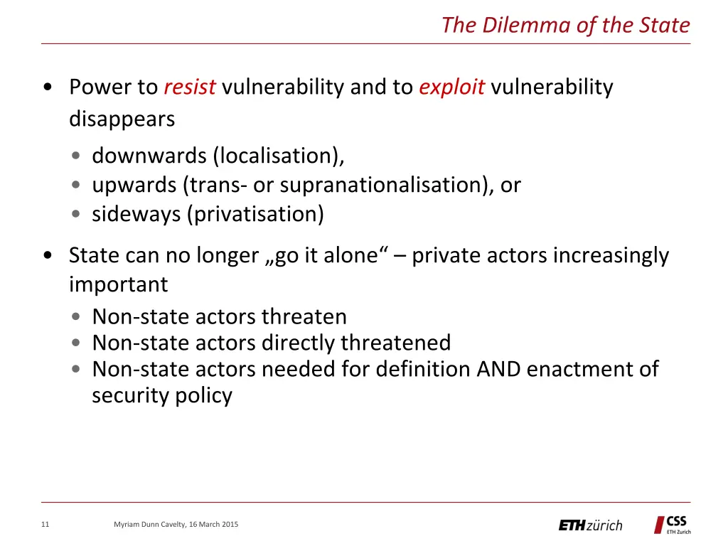 the dilemma of the state
