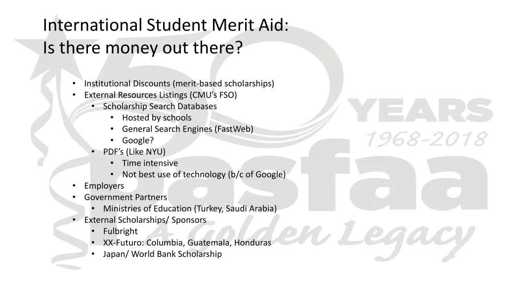 international student merit aid is there money
