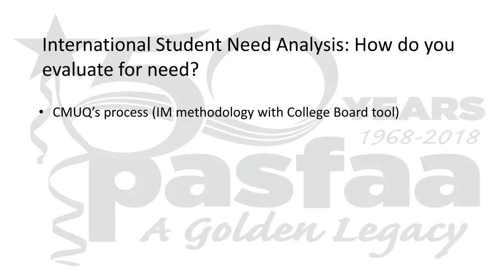 international student need analysis