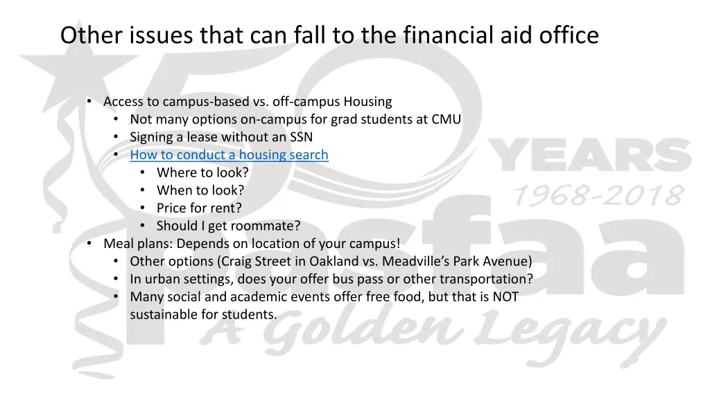 other issues that can fall to the financial
