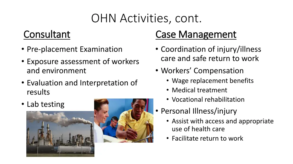 ohn activities cont