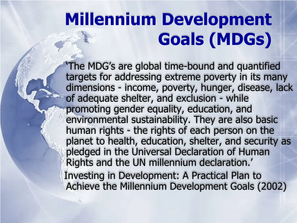 millennium development goals mdgs