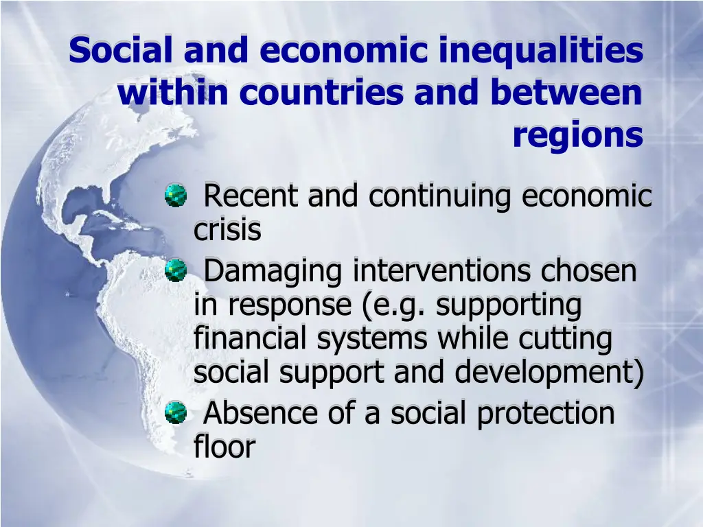 social and economic inequalities within countries