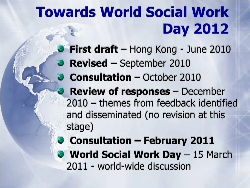 towards world social work
