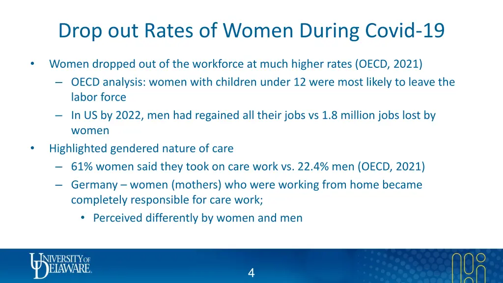 drop out rates of women during covid 19