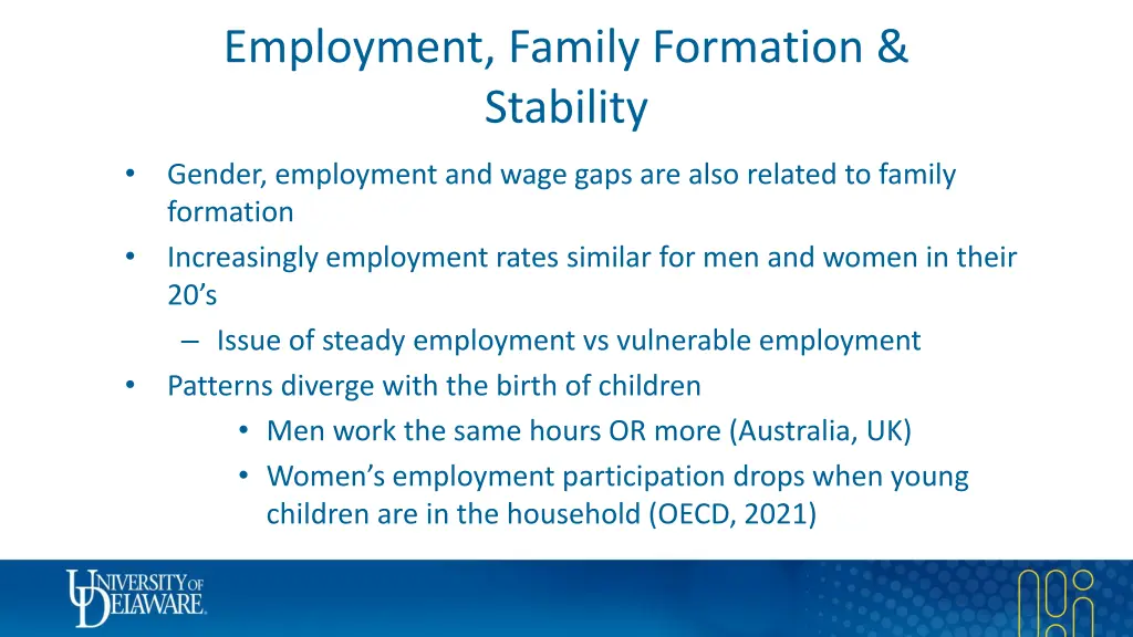 employment family formation stability