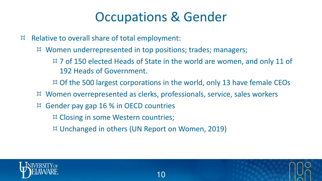 occupations gender