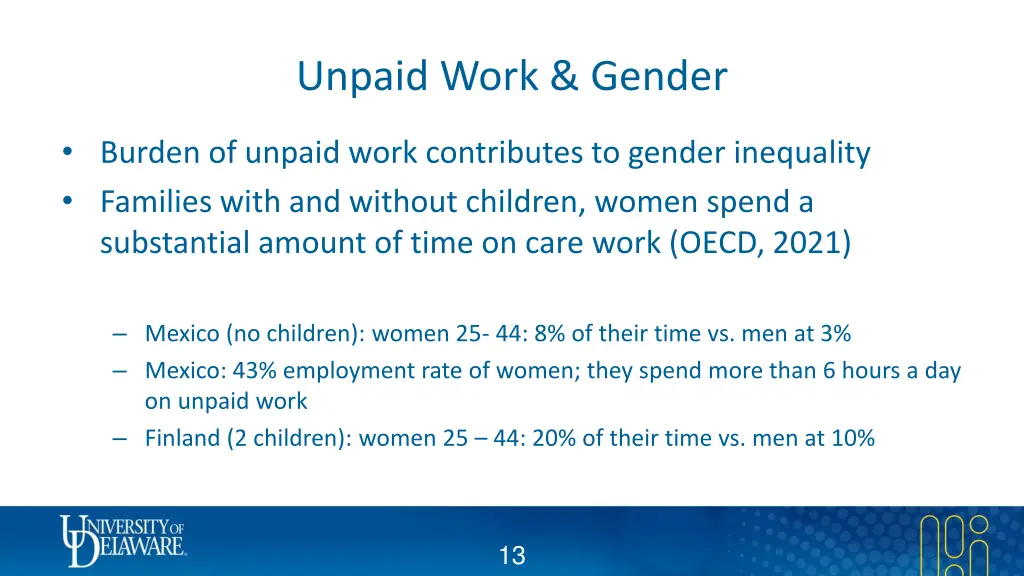 unpaid work gender