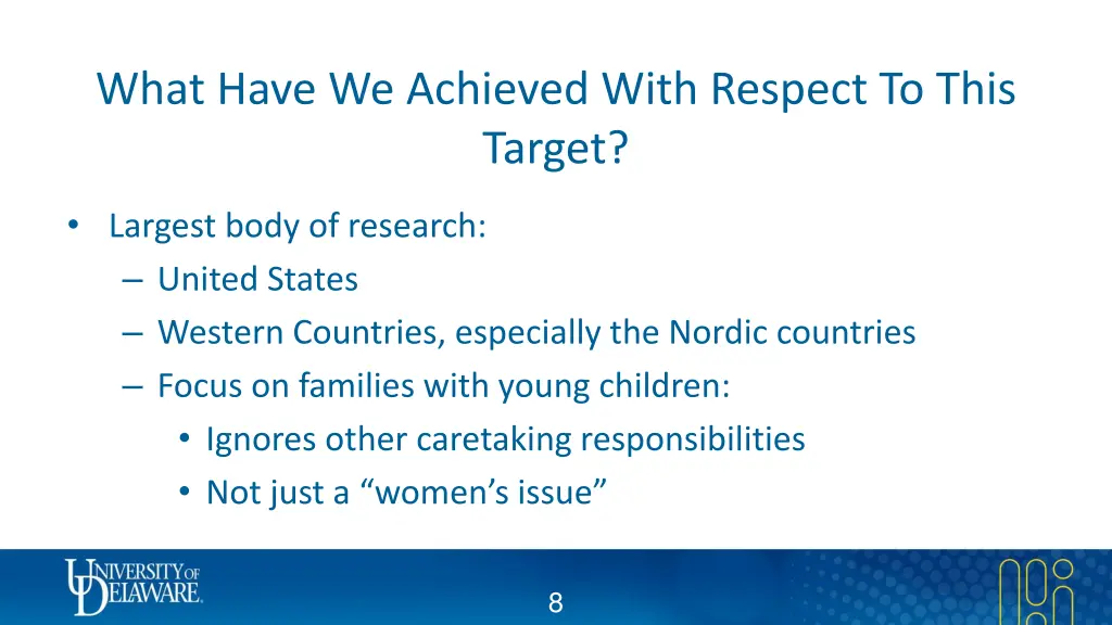 what have we achieved with respect to this target