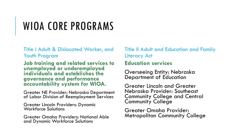 wioa core programs
