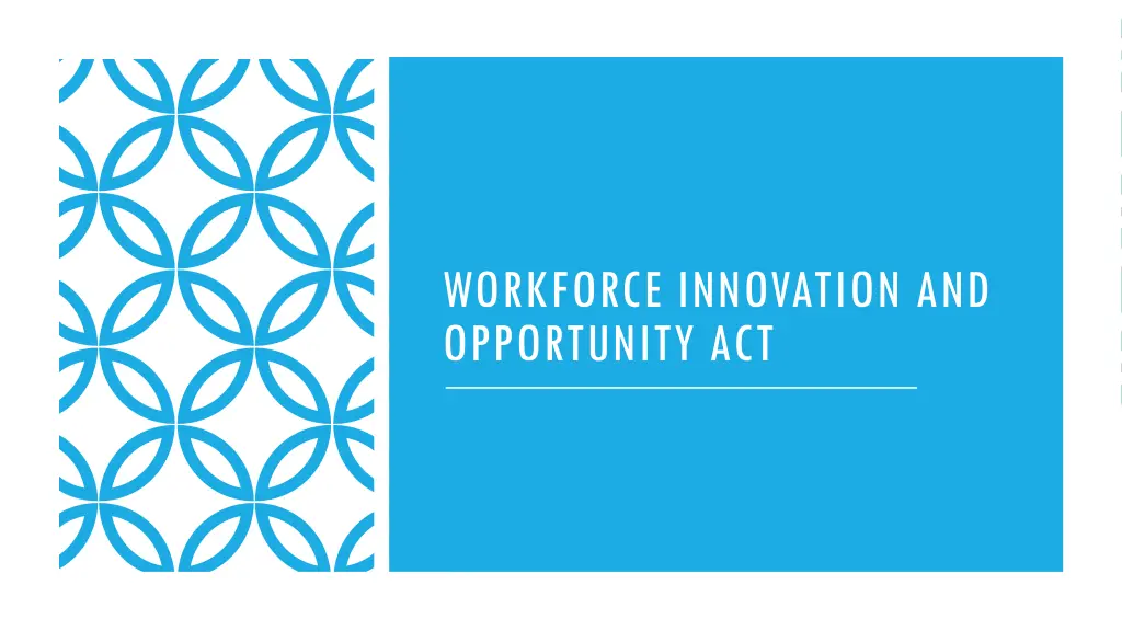 workforce innovation and opportunity act