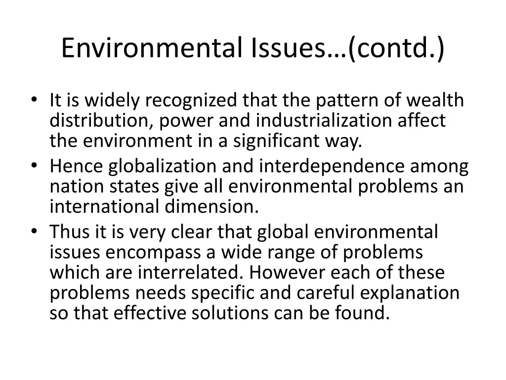environmental issues contd 1