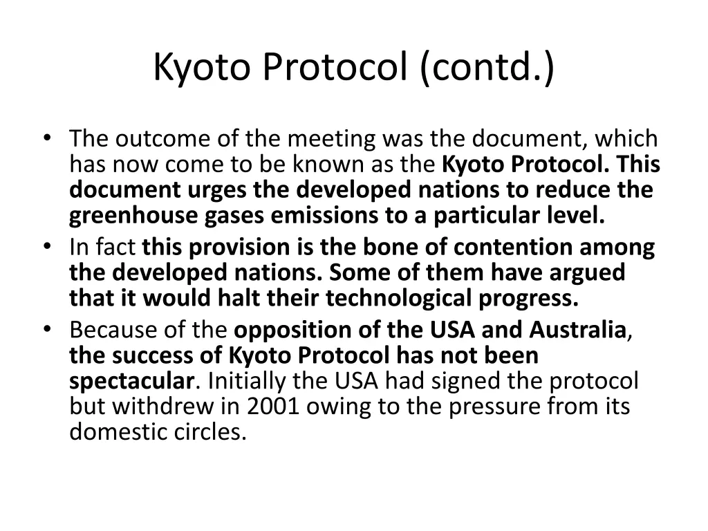 kyoto protocol contd