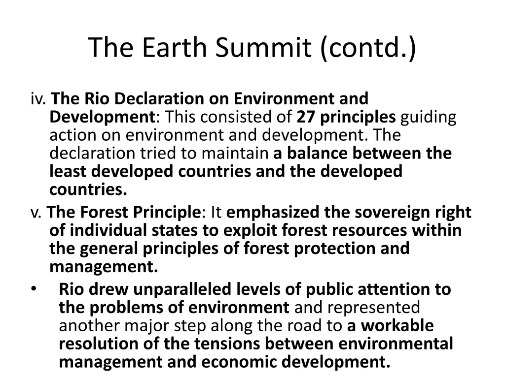 the earth summit contd 1