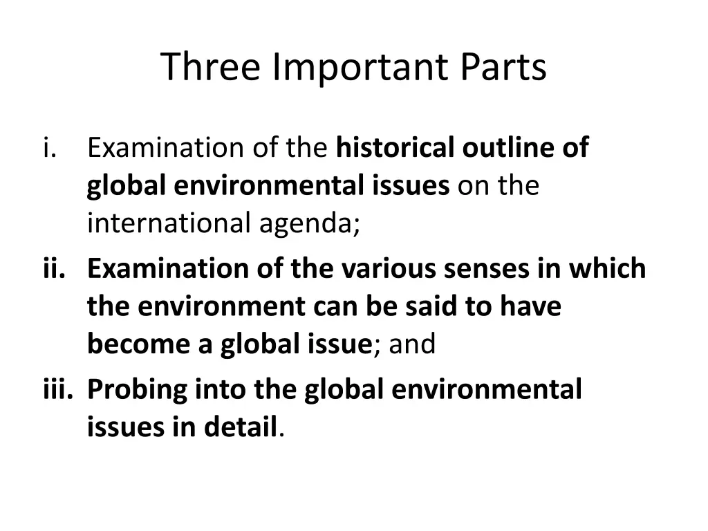 three important parts