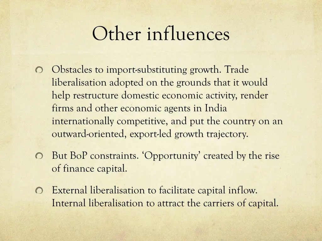 other influences
