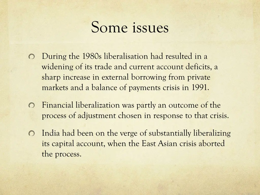 some issues