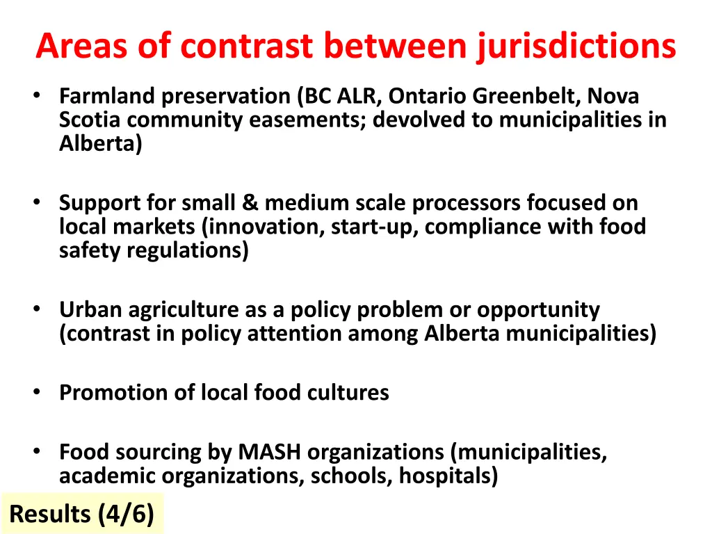 areas of contrast between jurisdictions